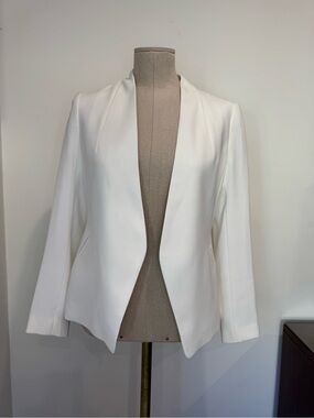 Banana Republic Classic Open-Front White Collarless Blazer Size 0P